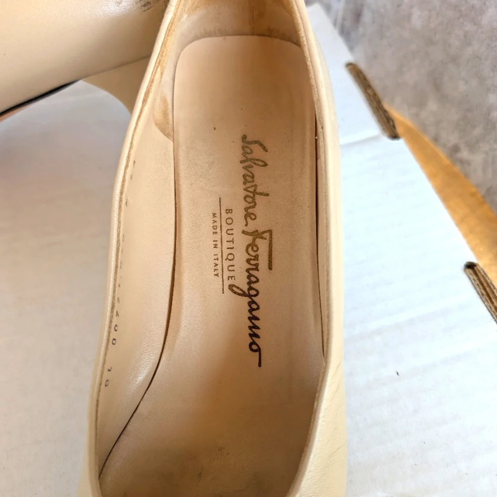 Salvatore Ferragamo SHARI Captoe Gazelle Nappa Leather Pumps 7AA - Picture 6 of 12